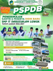 SMP IT Darussalam Luwuk Buka Pendaftaran Santri dan Peserta Didik Baru Tahun Ajaran 2026–2027